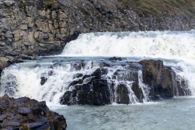 Gullfoss şelale Rapids'de üzerinde sonbahar su