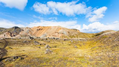 İzlanda'daki Landmannalaugar dağ görünümünde