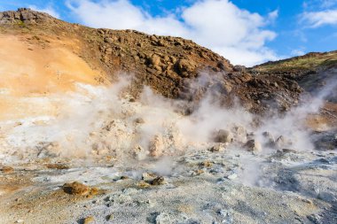 Solfatara Krysuvik alanında, İzlanda