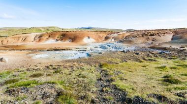 fumaroles jeotermal Krysuvik alanı görünümünü