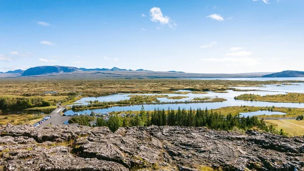 Blick über das Tal im thingvellir Nationalpark — Stockfoto
