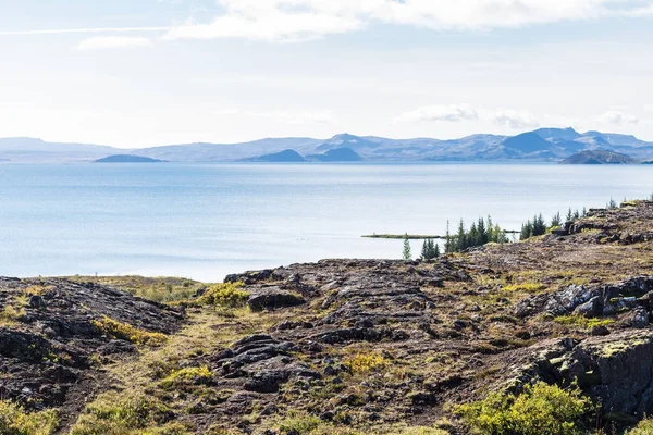 Vista sopra del lago Thingvallavatn — Foto Stock