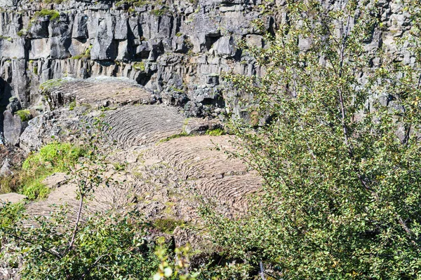 volcanic rocks of Almannagja fault in Thingvellir