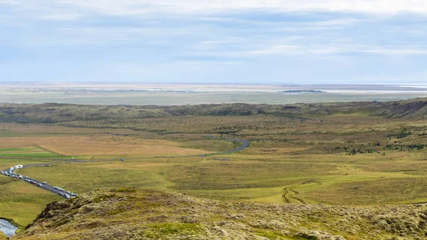 Vista superior del valle de reykjadalur en septiembre — Foto de Stock