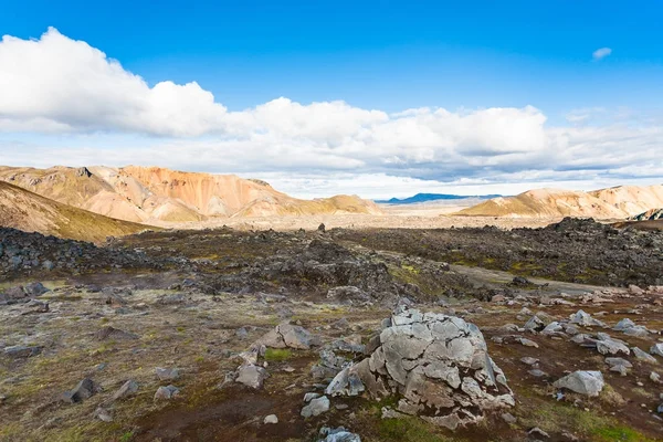 Vista del campo de lava volcánica de Laugahraun en Islandia — Foto de Stock