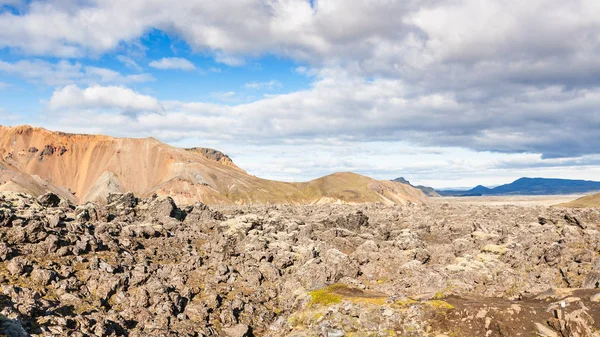 Panorama Laugahraun lávového pole na Islandu — Stock fotografie