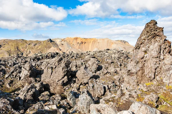 Старое вулканическое лавовое поле Лаугаран в Исландии — стоковое фото