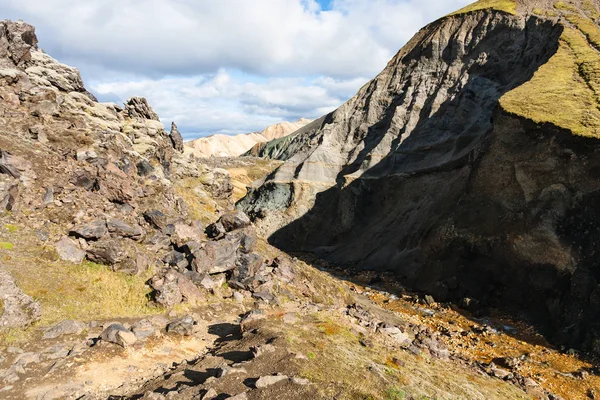 Camino a la garganta en Landmannalauga en Islandia — Foto de Stock
