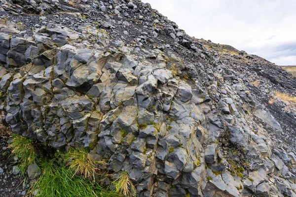 Muro volcánico del glaciar Solheimajokull en Islandia — Foto de Stock