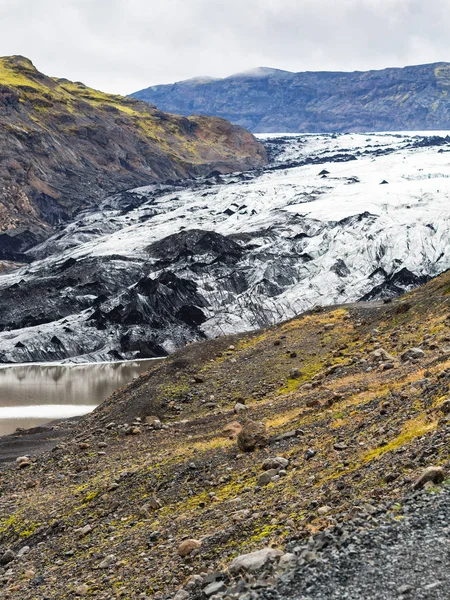 Vulkanhang und Solheimajokull-Gletscher — Stockfoto