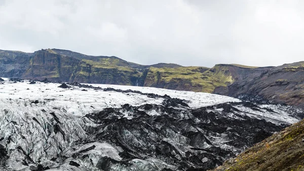 Superficie del glaciar Solheimajokull en Islandia — Foto de Stock