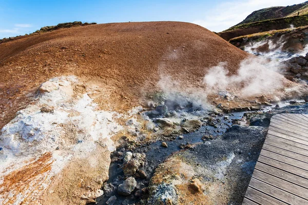 Hot water flow in Krysuvik area, Iceland — Stock Photo, Image