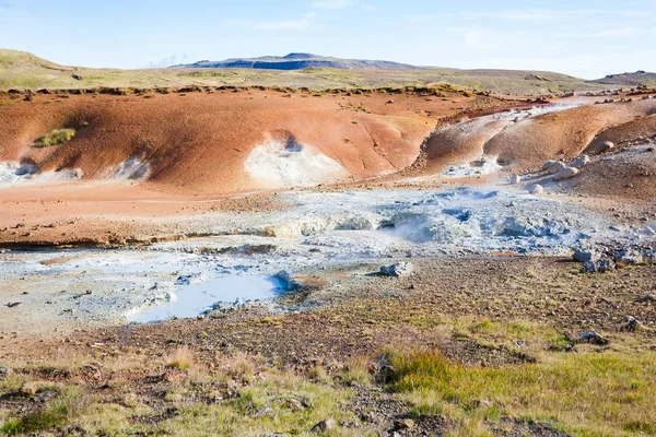 View of geothermal Krysuvik area with solfatara — Stock Photo, Image