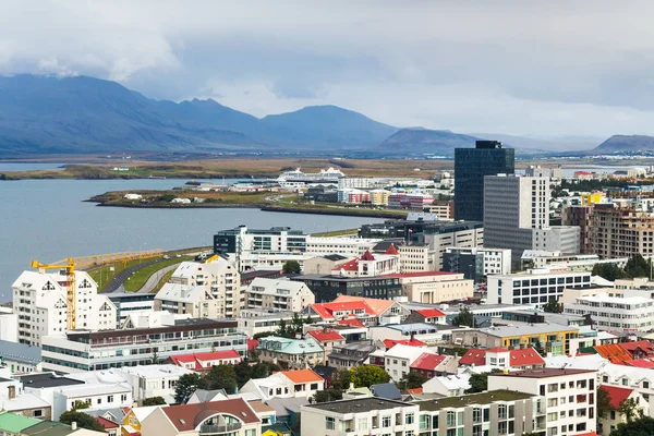 Vista acima do distrito de Midborg em Reykjavik — Fotografia de Stock