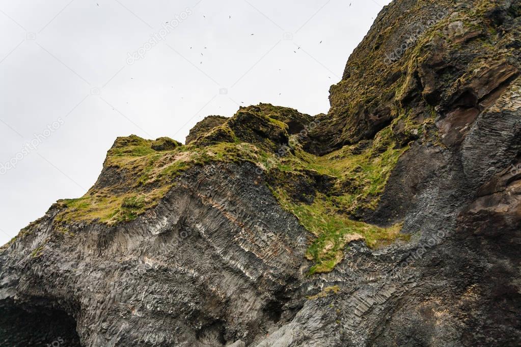 rocks of Reynisfjall mount in Iceland