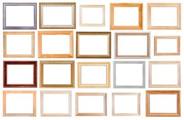 izole geniş ahşap çerçeve kümesi