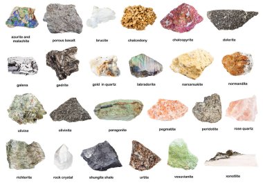 izole ada sahip doğal mineral numuneler
