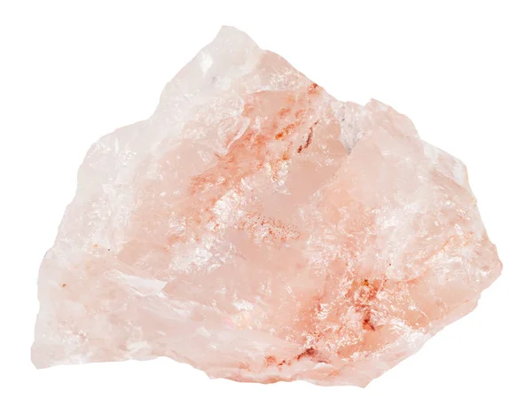 Piedra preciosa de cuarzo rosa cristalina aislada —  Fotos de Stock