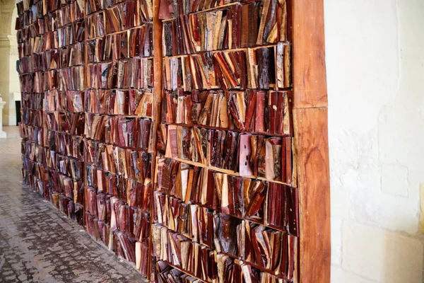 Biblioteca in legno nel castello Chateau de Chambord — Foto Stock