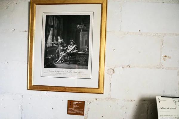 Interior de estudio en castillo Chateau de Chambord — Foto de Stock