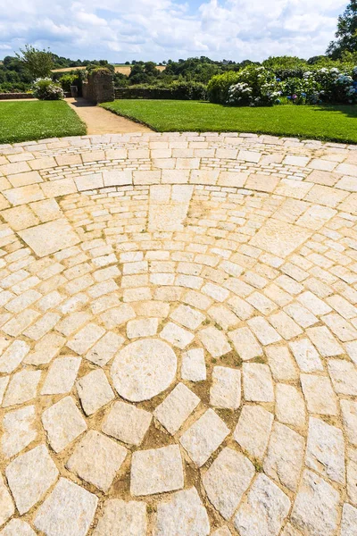 Square in park of castle Chateau de la Roche-Jagu — Stock Photo, Image