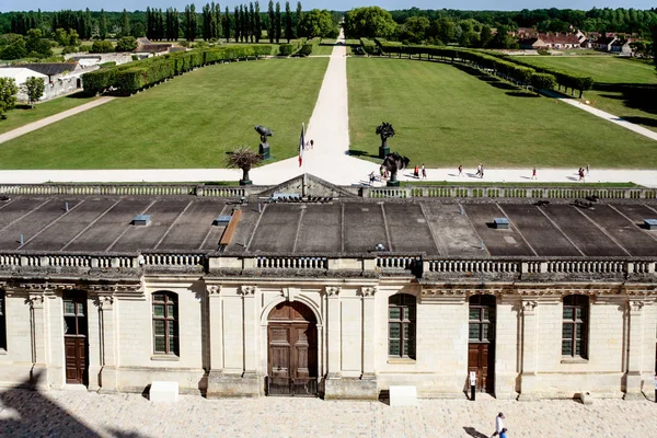 Utsikt över trädgården av slottet Château de Chambord — Stockfoto