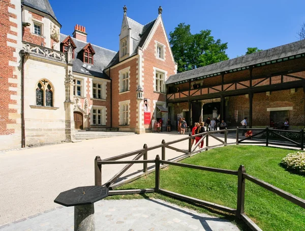 Domstol Chateau du Clos Luce i Amboise by - Stock-foto