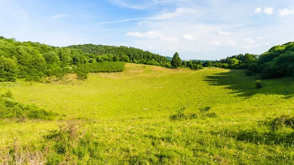Green hills in Nature and Geopark Vulkaneifel — Stock Photo, Image