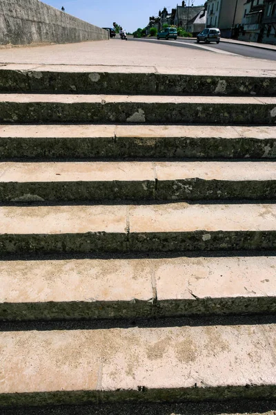 Pedestrian steps on bridge in Amboise town — Stock Photo, Image