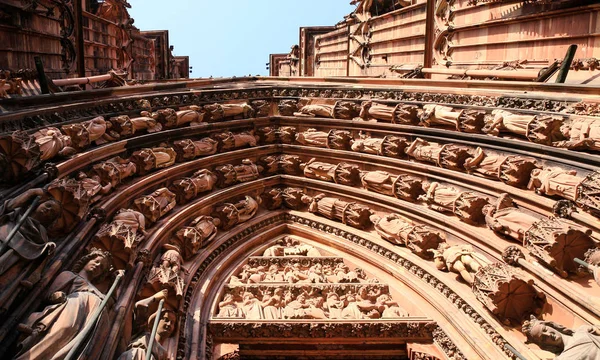 West outdoor portal of Strasbourg Cathedral — Stock Photo, Image