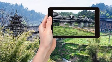turist fotoğraf Fengyu Rüzgar ve yağmur Köprüsü