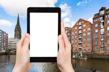 Hamburg şehir kanalda fotoğraflarını turizm