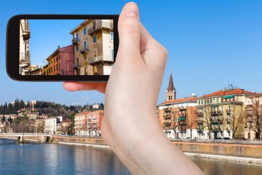 Verona turist fotoğraf kentsel evlerde