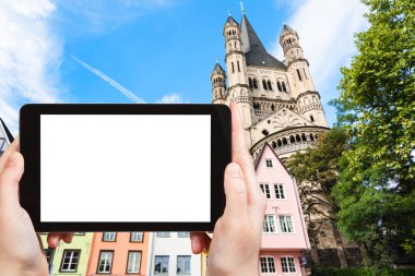 turist fotoğraf Ortaçağ evleri Köln