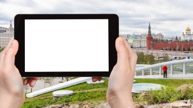 turist fotoğraf Zaryadye park ve Kremlin