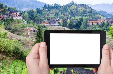 Çin'deki turistik fotoğrafları Dazhai Köyü