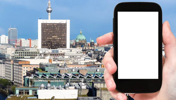 Ourist foto's uitzicht over Berlijn stad in najaar — Stockfoto