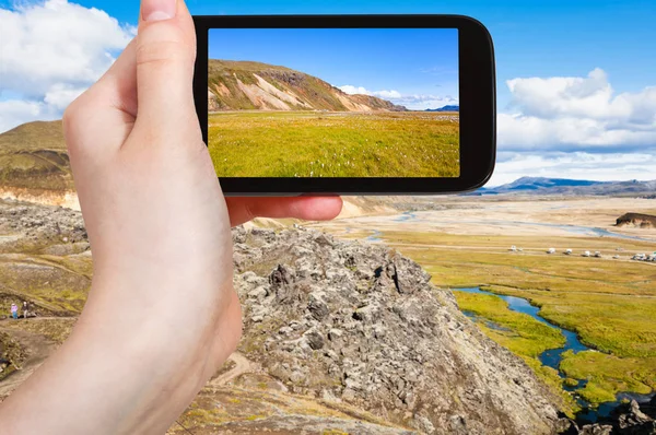 Fotografie turistiche Landmannalaugar area — Foto Stock