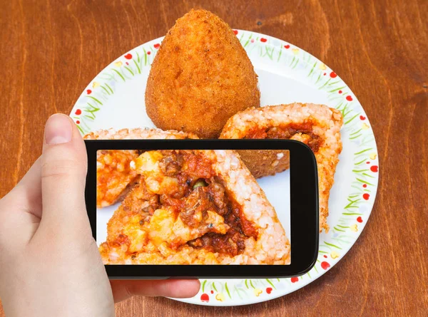 Fotografie turistiche ragu carne palle di riso ripiene — Foto Stock