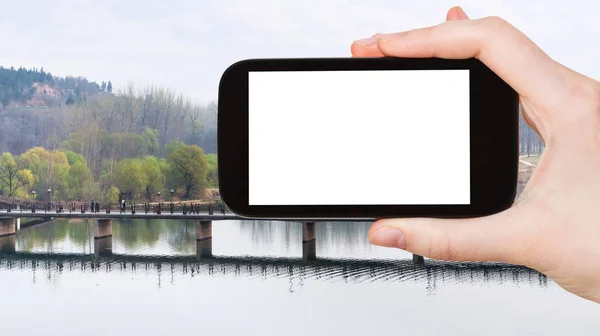 Photographies touristiques Pont de Manshui sur la rivière Yi — Photo