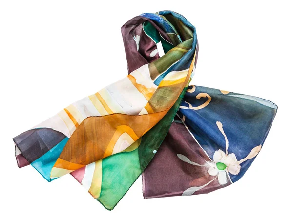 Узловой ручной покрашенный шелковый шарф батик изолирован — стоковое фото