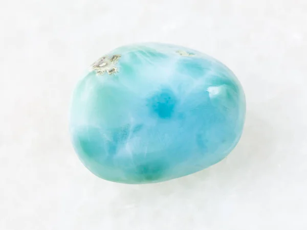 Polished Larimar gemstone on white — Stock Photo, Image