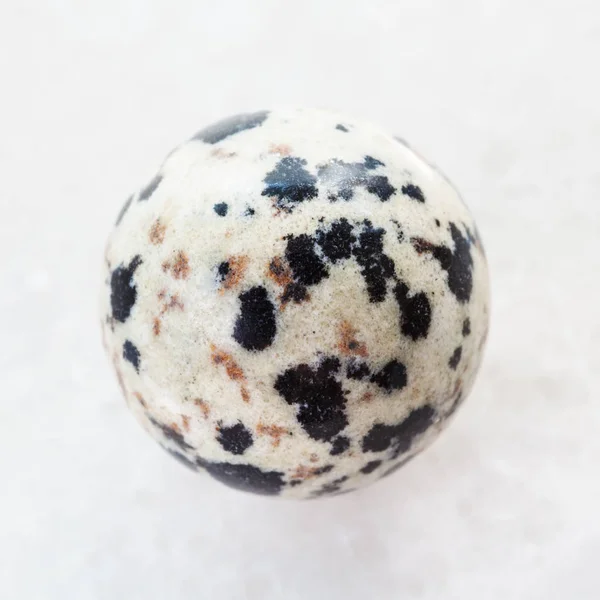 Bola de Dalmatian Jasper pedra preciosa em branco — Fotografia de Stock