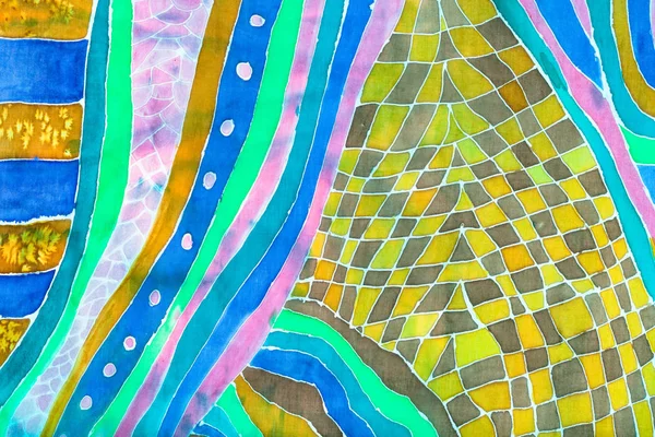 Абстрактное украшение шарфа в технике батик — стоковое фото