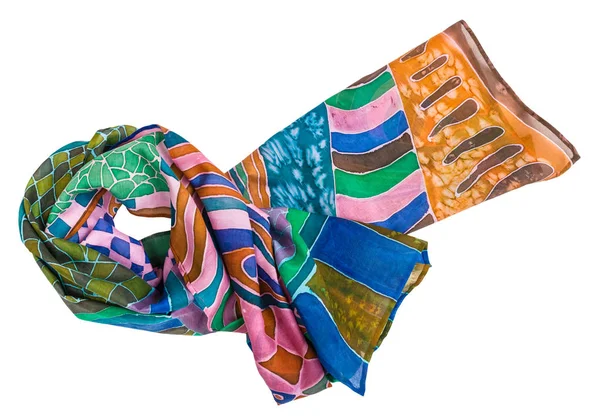 Knotted scarf painted in batik technique isolated — Stock Photo, Image