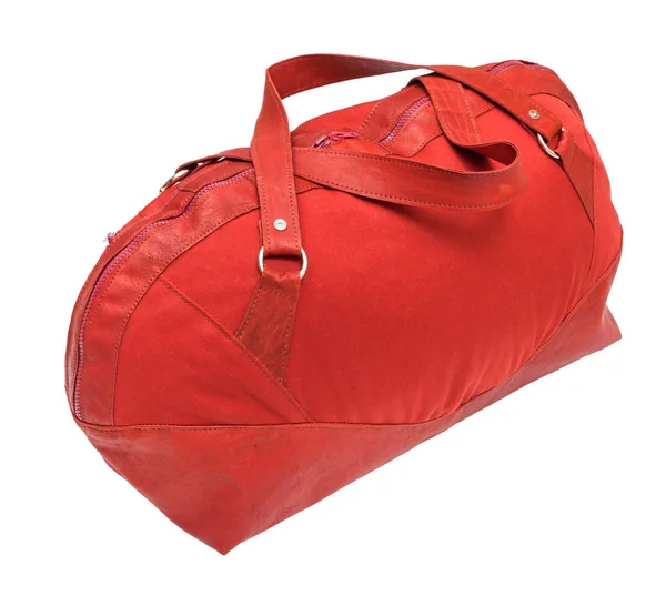 Side view of red travelling bag isolated — Stock Photo, Image