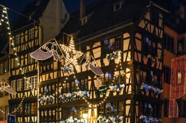 sokak dekorasyon ve Strazburg eski evleri