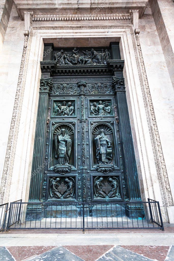 outdoor north Gate of Saint Isaac's Cathedral