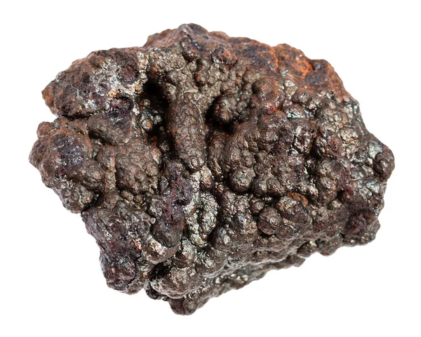 Pietra di goetite (minerale di ferro marrone) isolato — Foto Stock