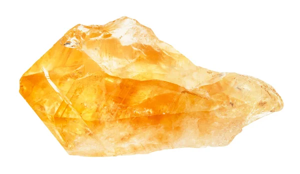 Cristal cru de pedra preciosa Citrino isolado — Fotografia de Stock